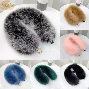 NKSFX Khăn choàng cổ lông thú giả, Áo khoác sang trọng Áo khoác lông thú, Áo khoác lông thú nữ Parkas Áo khoác lông thú giả Khăn quàng cổ