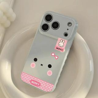 Ốp lưng thỏ Miffy nơ caro hồng phù hợp với iPhone17promax 16/15/14/13/12