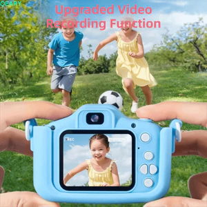 Máy ảnh trẻ em QEARY, HD 1080P Video kỹ thuật số Máy ảnh kỹ thuật số cho trẻ mới biết đi, Trẻ em siêu dễ thương Gits Vỏ silicon Máy ảnh video Giáng sinh