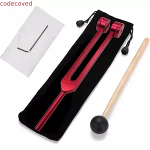 Bộ phuộc điều chỉnh COCODECOVED 128 Hz, Phuộc điều chỉnh sinh học có thể điều chỉnh tiện dụng, Giảm căng thẳng với túi lưu trữ Dụng cụ làm sạch tai bằng nhôm và rung Yoga