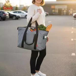 Túi làm mát gấp có thể tái sử dụng Tote cách nhiệt dung tích lớn cho hộp đựng thực phẩm du lịch dã ngoại tạp hóa [VN]