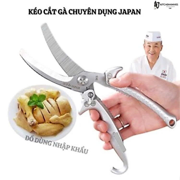 Kéo cộng lực JAPAN chuyên cắt xương gà, thịt gà, da gà cắt kẽm tôn thiếc- Mẫu mới nhất Nhật Bản 2026