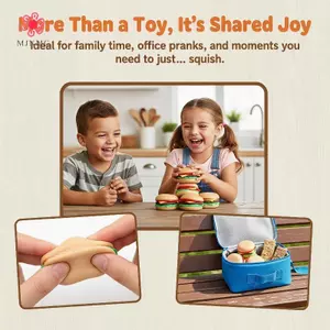 MJnmc Burger Cube Fidget Đồ Chơi Căng Thẳng Mềm Mại Cảm Giác Lo Âu Đồ Chơi Dành Cho Người Lớn Trẻ Em Thích Hợp Cho Du Lịch Văn Phòng Trường Học Mới