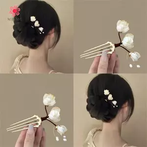 MJnmc 1 Tiệc Kẹp Tóc Phụ Kiện Tóc Thanh Lịch Retro Hoa Hợp Kim Vàng Kẹp Tóc Hoàn Hảo Để Uốn Tóc Hoặc Thẳng Tóc Mới