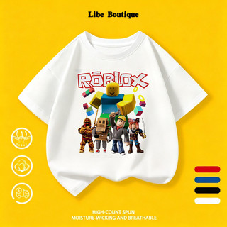 COD✅(Hồ Chí Minh) Áo thun trắng cotton in nhân vật game Roblox, size 9-65kg, vải thoáng mát thấm mồ hôi