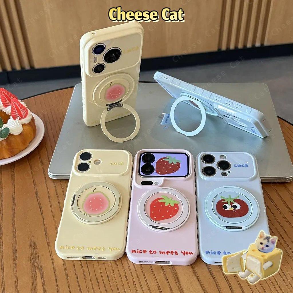 Ổi Dâu Măng Cụt Chanh Trái Cây Mùa Hè Ốp Lưng Điện Thoại iPhone 11 12 13 14 15 Plus 16 17 Pro Max 17 Air Case Có Chân Đế