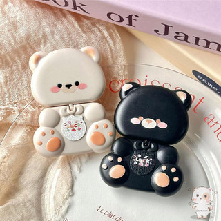 【Chamvn】Giá đỡ điện thoại dễ thương hình gấu xoay 360 độ ốp lưng điện thoại hình hoạt hình có gương trang điểm.