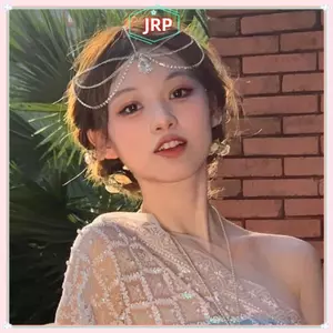 JRP Handmade Ngọt Ngào Cưới Mũ Pha Lê Cô Dâu Đầu Dây Xích Tiara Tóc Trang Sức Nữ Kim Cương Giả Phụ Kiện Đầu Trước JRP