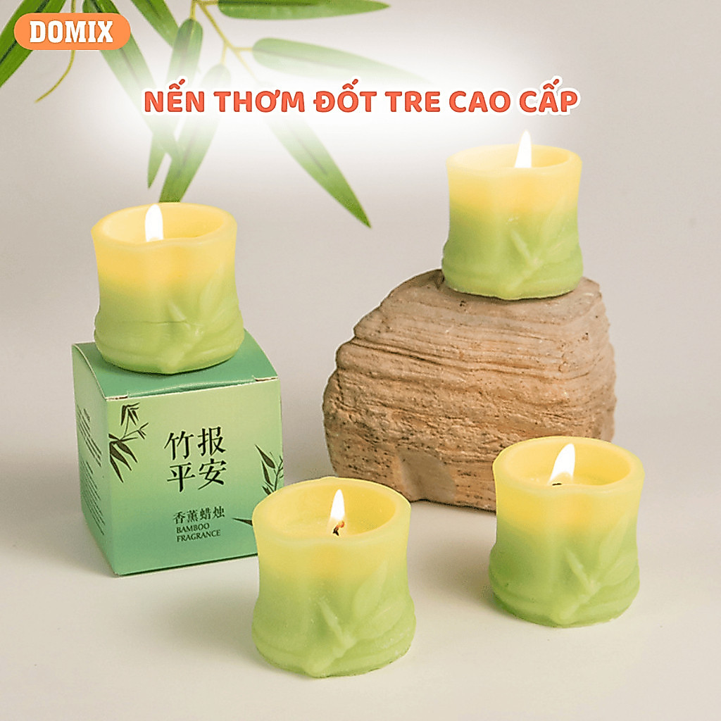 Nến Thơm Đốt Tre Cao Cấp – Hương Tre Thư Giãn, Thanh Mát, Decor Sang Trọng