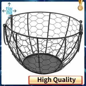 Sắt Trứng Giỏ Chứa Đồ Ăn Nhẹ Giỏ Trái Cây Bộ Sưu Tập Gốm Hen Đồ Trang Trí Trang Trí Phụ Kiện Nhà Bếp B