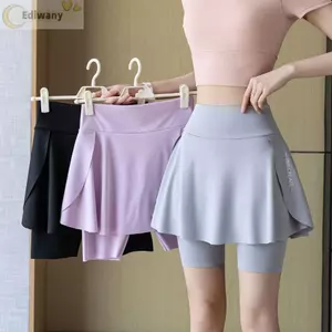 EDIWANY Yoga Skorts, Tích hợp túi Quần váy giả hai mảnh lưng cao co giãn, Quần short chạy bộ thể thao chống phơi khô nhanh Thể thao mùa hè