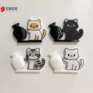 Bình đẩy mèo Nam châm tủ lạnh Trang trí nội thất Nam châm tủ lạnh Bộ sưu tập mèo Whisker Hộp tưởng niệm Trang trí văn phòng tại nhà để làm quà tặng VN