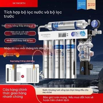Máy lọc nước uống trực tiếp tại vòi Skyworth – Hệ thống siêu lọc (UF) bằng thép không gỉ kèm bộ lọc thô, dành cho nước m