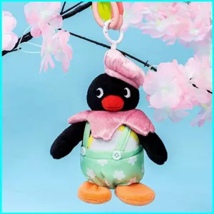 HK1 Pingu Plushie Cherry Blossom Series Sang Trọng Móc Khóa Sakura Dễ Thương Trang Điểm Chim Cánh Cụt Túi Charm KH1