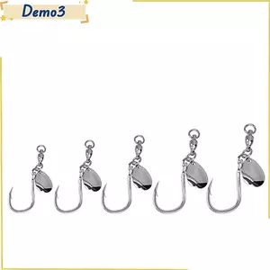 Móc Jigging, Móc Hỗ Trợ 2X Móc Kim Loại Tốc Độ Cao Mạnh Mẽ, Thìa Bền Spinner Vòng Bi Đơn Xoay 1 / 0 2 / 0 3 / 0 Móc Kim Sa Lấp Lánh Xoay Câu Cá