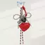 E-WOITD Da PU Trái Tim Và Nơ Móc Khóa Có Dây Dệt Thời Trang Handmade Túi Charm Đa Năng Chìa Khóa Dành Cho Nữ E-WOITD