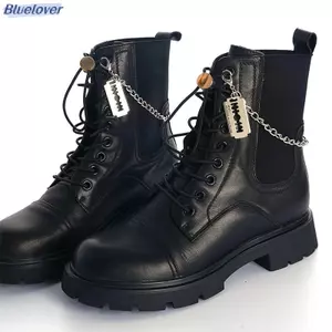 Bluelover Gothic Punk Boot Trang Trí Giày Dây Xích Dễ Dàng Giảm Bule Cơ Chế Lý Tưởng DIY Giày Phụ Kiện Mới