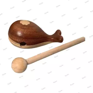 Bức tượng cá gỗ PYCOU, Bộ gõ gỗ nguyên khối Trang trí khắc gỗ nguyên khối, Giảm áp suất nhỏ dễ thương Cá voi thu nhỏ Máy tính để bàn cá gỗ