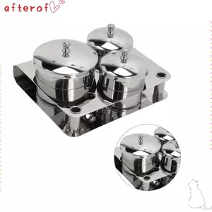 AFTEROF 3 Chiếc Bột Móng Tay Bằng Thép Không Gỉ Dappen Dish, Cốc Bảo Quản Chất Lỏng Acrylic Dính Bề Mặt Mịn Chắc Chắn, Có Nắp Đựng Bột Móng Tay Kim Loại Dày