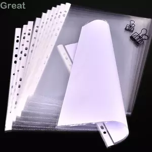 TUYỆT VỜI 100 Túi đựng tài liệu, Túi đựng hồ sơ lá rời trong suốt A4, Bộ sưu tập Album công cụ tổ chức bền bỉ Bộ sưu tập hồ sơ cặp Phim bảo vệ lưu trữ hồ sơ