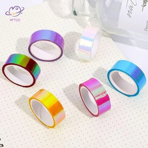 HFTOY Dây hologram đa sắc màu 500cm, thiết bị tập thể dục và trang trí rhythmic gymnastics