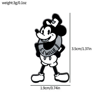 5 Cái / bộ Hoạt Hình Hợp Kim Mickey Trâm Cài Đen Trắng Chuột Mickey Kim Loại Huy Hiệu Quần Áo Túi Trang Trí Pin