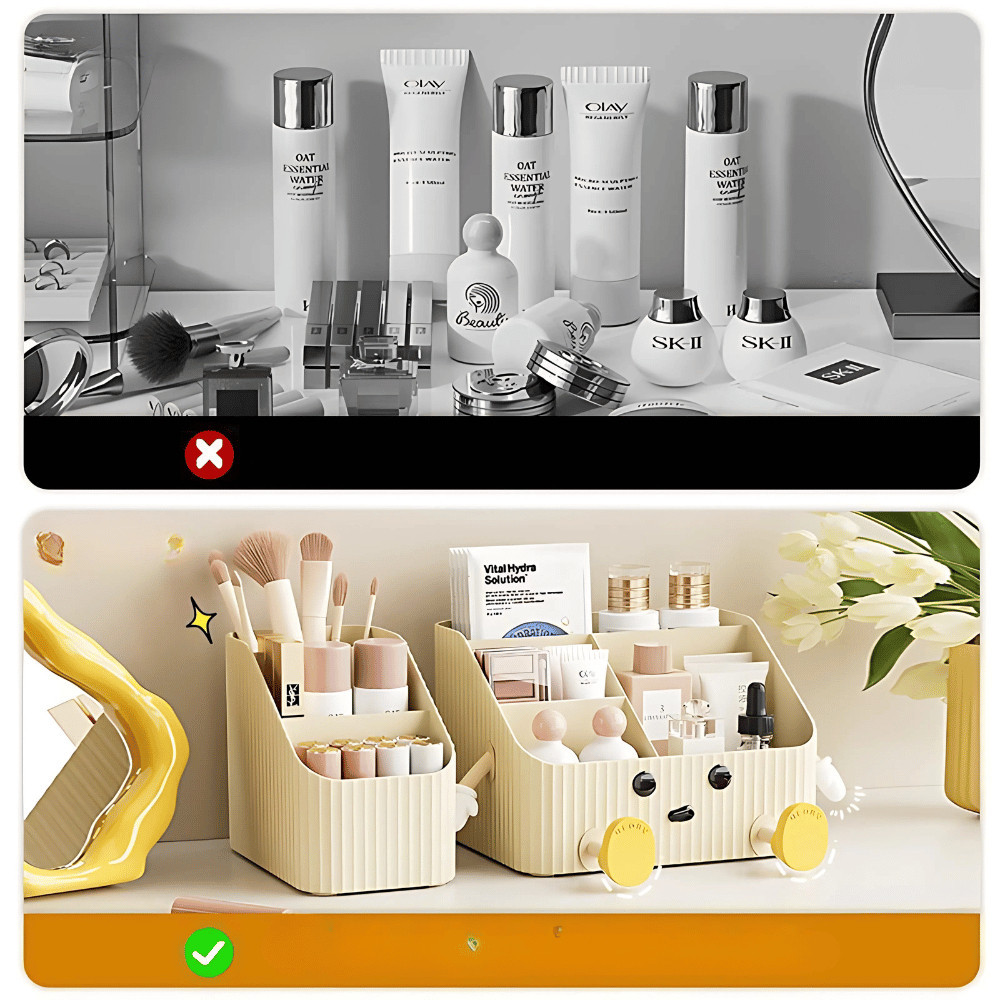 Hộp đựng mỹ phẩm để bàn đa năng, Khay chia ngăn đựng đồ trang điểm, skincare nhựa Acrylic cao cấp