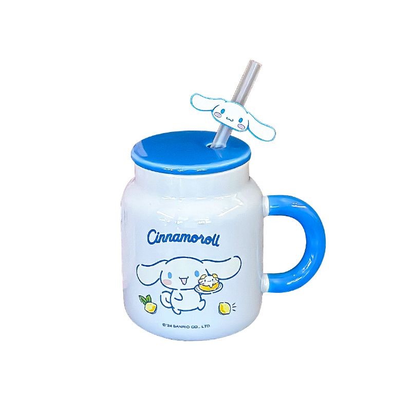 Hoạt Hình Sanrio Kuromi Hello Kitty Cốc Nước Cinnamoroll Cốc Gốm Mới Dung Tích Lớn 3D Cá Tính Cốc Cà Phê Quà Tặng Sinh Nhật