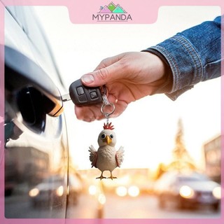 MYPANDA Động Vật Sáng Tạo Gà Con Dòng Mặt Dây Chuyền Acrylic Móc Khóa Để Trang Trí Cây Giáng Sinh Chìa Khóa Ô Tô Móc Khóa Gà Trống Móc Khóa.