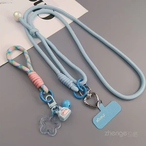 Loại bỏ vỏ dây buộc đa năng!!!Phụ kiện điện thoại di động Influencer kiti Dây đeo điện thoại di động Đeo chéo dài có thể quay lại Dây đeo vòng cổ treo ba trong một Dây đeo máy ảnh ngoài trời dành cho nữ Dây chuyền điện thoại di động phổ thông