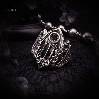 Nhẫn để trang sức thiết kế gothic độc đáo, làm từ hợp kim khắc rỗng có thể điều chỉnh - quà tặng hàng ngày
