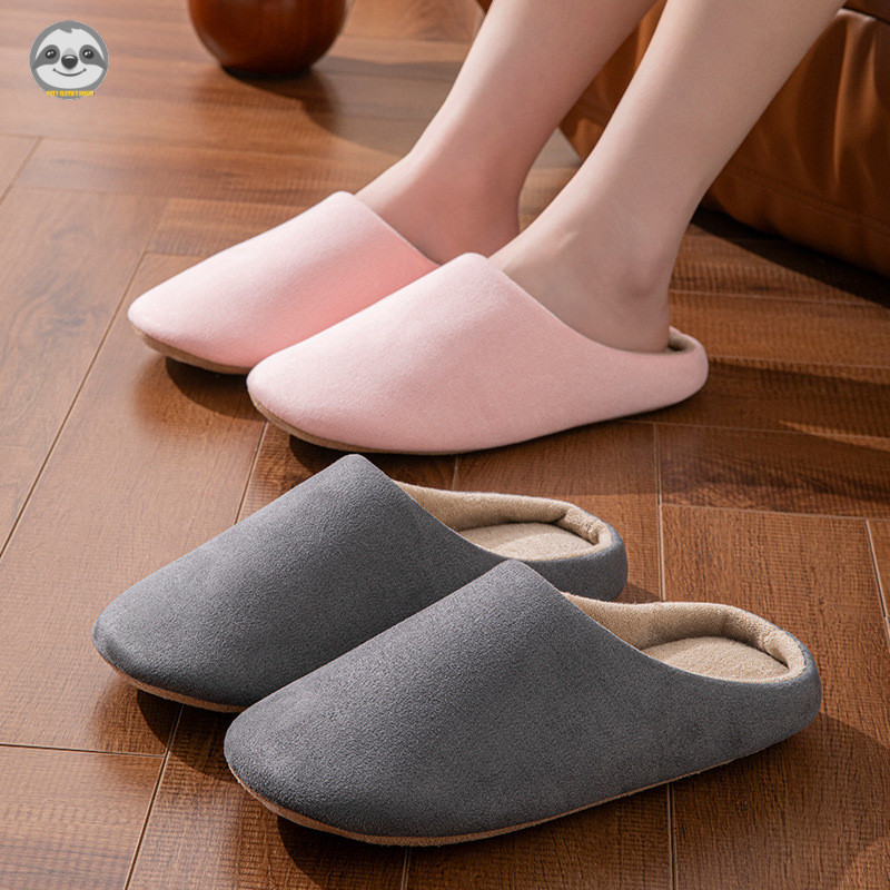 Phong cách Nhật Bản Muji Style / Dép cotton Baotou nam nữ / Dép cotton thoáng khí chống trượt / Dép ấm áp ngoài trời tại nhà