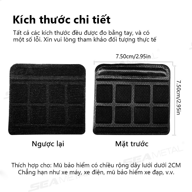 Mũ bảo hiểm SEAMETAL Miếng đệm mút cằm Bộ đệm dây đeo cằm Thay thế phổ biến cho xe đạp Xe đạp Xe máy Mũ bảo hiểm đua xe máy