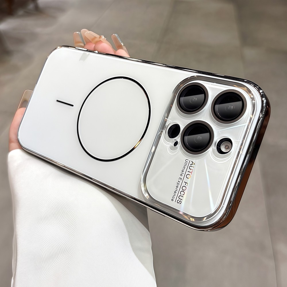 Ốp điện thoại từ tính cửa sổ lớn đơn giản cho iPhone Air 17 Pro Max 16 12 13 14 15 pro max Bảo vệ ống kính chống rơi Vỏ cứng Vỏ chống sốc