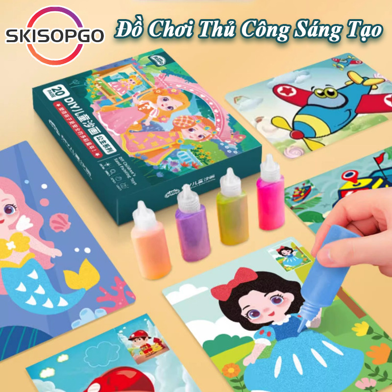 Đồ Chơi Bộ Vẽ Tranh Cát Cho Bé Tập Tô Màu, Tranh Đa Dạng, Thỏa Sức Sáng Tạo, đồ Chơi Bé Gái