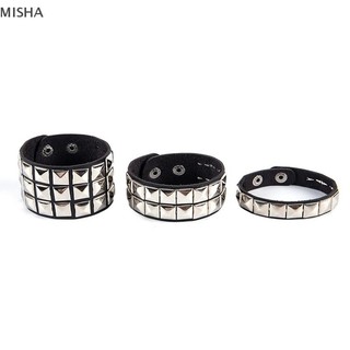 Misa Độc Đáo Đinh Tán Stud Rộng Còng Punk Gothic Rock Unisex Lắc Tay Vòng Tay Nam Trang Sức