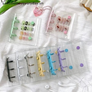 [savemoneyeveryday] Nail Art Piece Sách lưu trữ móng tay giả Khóa đôi 3 lỗ Thẻ Clip Bảng trưng bày Sách lưu trữ Album đơn giản DIY [vn]