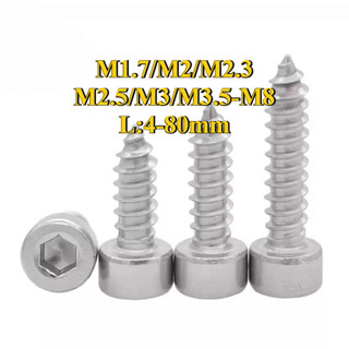 vít tự khoan/Vít Đầu Tròn/Ốc Vít Đầu Lục Giác  Bằng inox 304 Đinh vít lục giác chìm/ đinh vít gỗ loa / vít ren thưa M1.7 / M2 / M2.3 / M2.5 / M3 / M3.5 / M4 / M5 / M6 / M8 [LXY-CB-1]