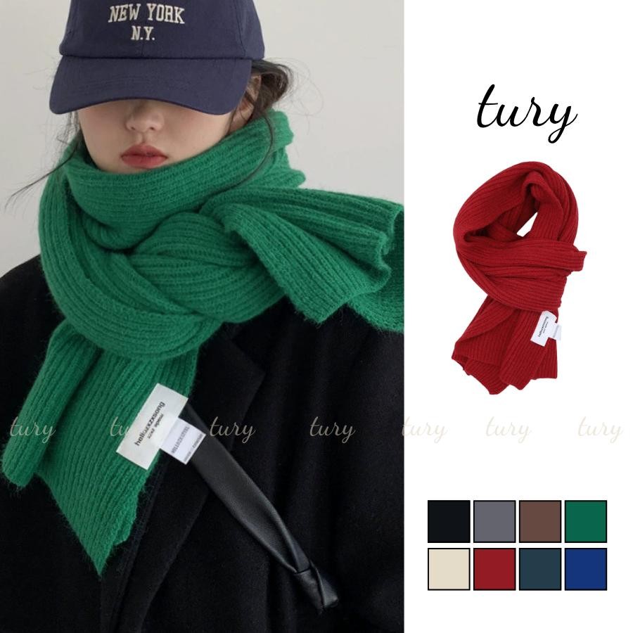 Khăn Quàng Cổ Len Unisex Nam Nữ - Tury - Khăn Choàng Cổ Len HOẠ TIẾT TRƠN PHỐI TAG - LN051