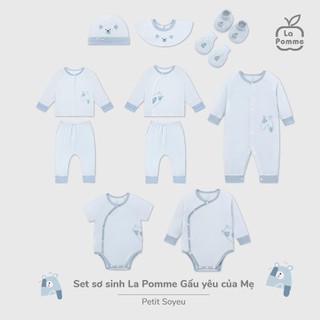 La pomme AW2025  BST La Pomme cúc thẳng Gấu yêu của mẹ - Xanh T9.2
