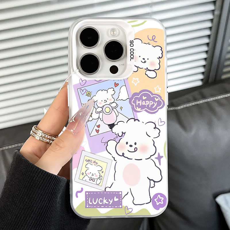 Ốp Lưng iPhone Hình Cún Con Đạp Xe Vui Nhộn - Tương Thích 16/15/14/13/12/11 Pro Max, XS Max, X