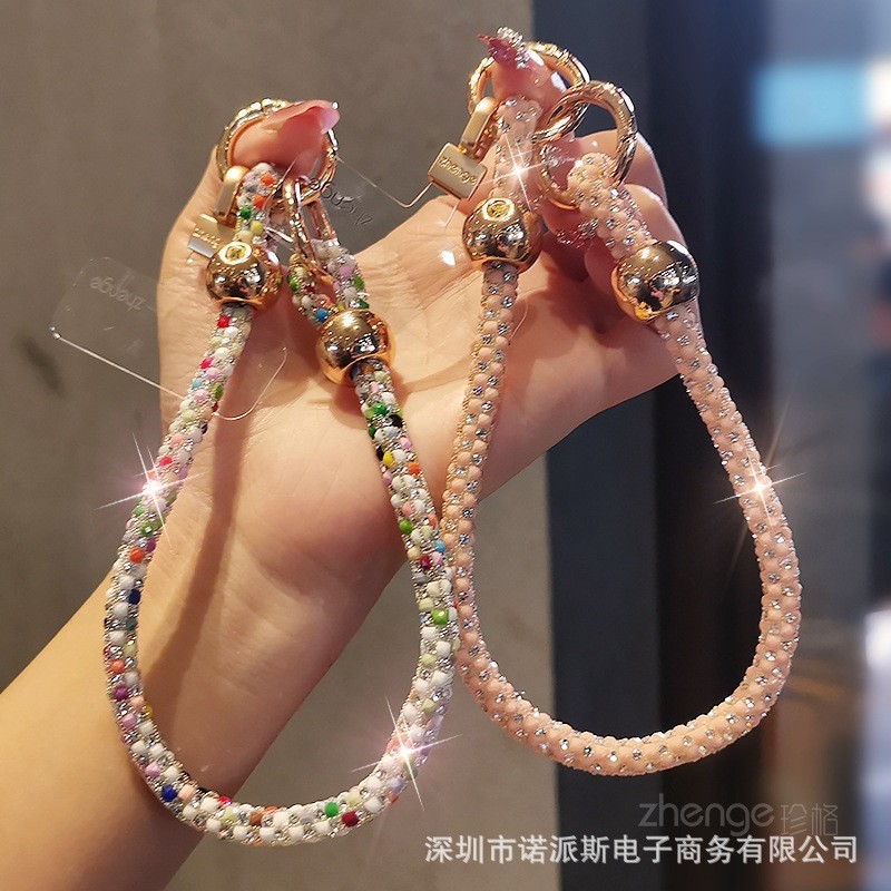 Phụ Kiện Điện Thoại Di Động Nhấp Nháy Kim Cương Dây Điện Thoại Di Động Phong Cách Mới Cao Cấp Cảm Giác Vòng Tay Cổ Tay Đồ Trang Trí Tinh Tế Phong Cách Ngắn Chống Mất Chống Trộm Vỏ Điện Thoại Di Động Mạnh Mẽ