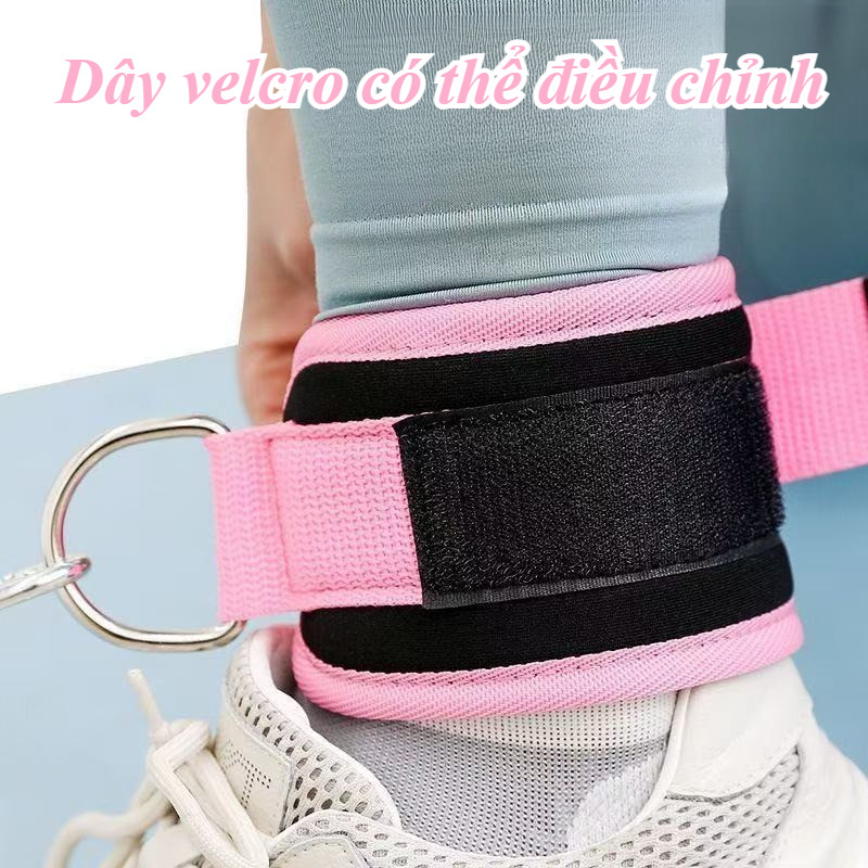 Set Quấn Cổ Chân Tập Gym 1 Đôi - Kèm 3 Dây Kháng Lực, Chất Liệu Mềm, Hỗ Trợ Tập Chân & Mông