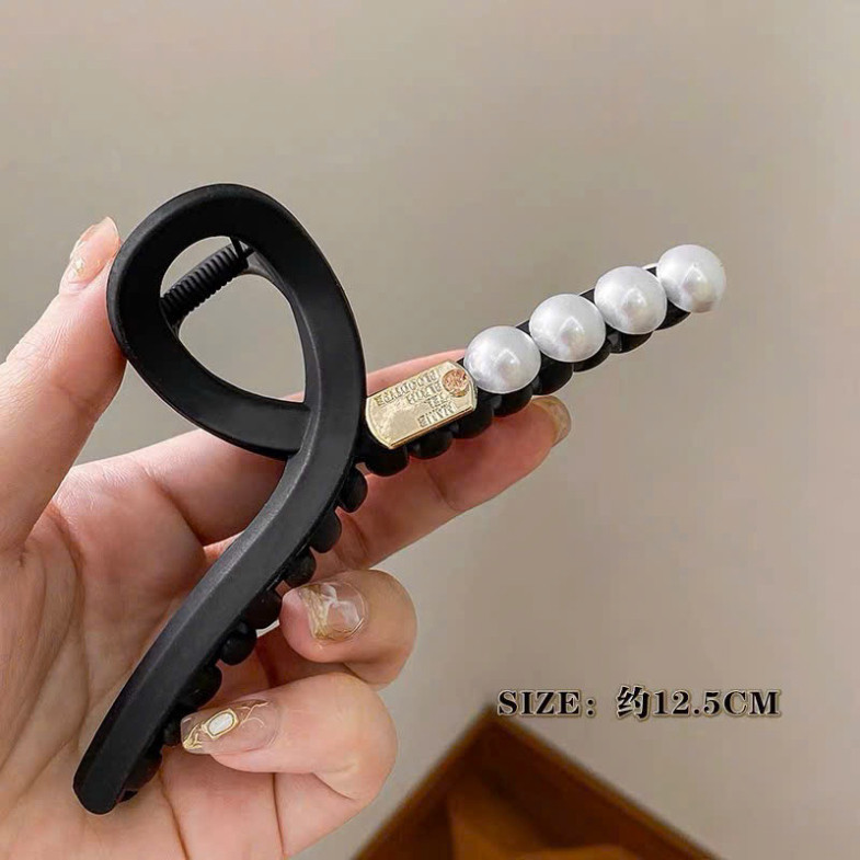 Set 4 Kẹp Tóc Cá Mập Nhung Màu Đen Kích Thước Lớn Phong Cách Hàn Quốc Thời Trang 🌸🌸🌸