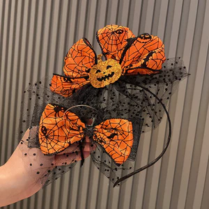 Halloween Trẻ Em Đầu Cam Nơ Kẹp Tóc Ngộ nghĩnh Phù Thủy Phụ Kiện Tóc Hoạt Hình Trẻ Em Băng Đô Bán Buôn 25.9.25