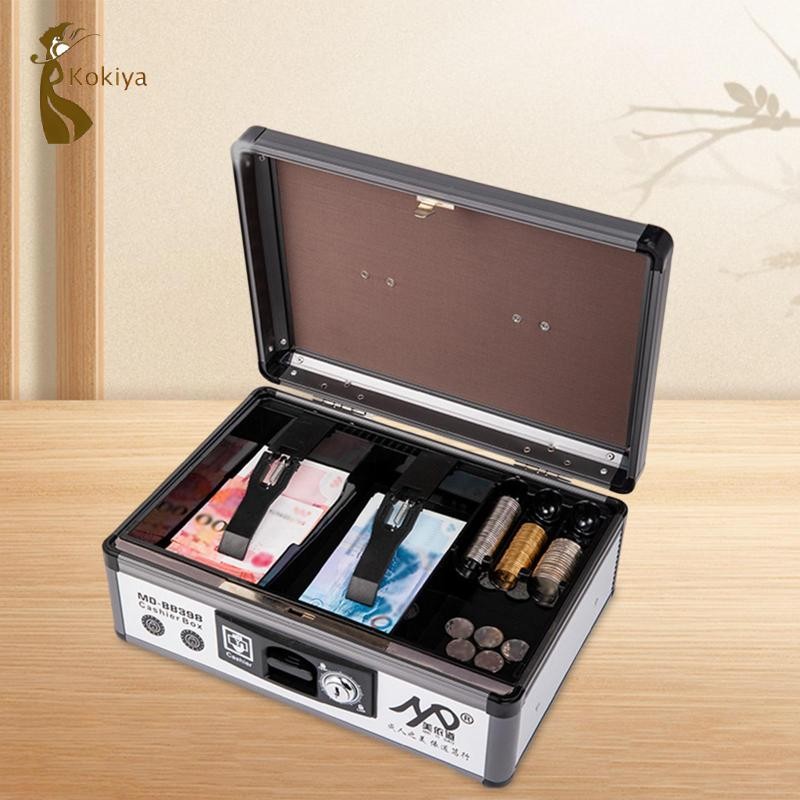 Hộp đựng tiền kim loại bền bỉ có ngăn khóa, an toàn cho hội chợ, sắp xếp tiết kiệm