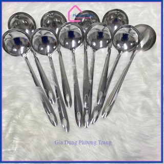 Combo Vá múc canh inox size 7 cán cách nhiệt nhỏ gọn phục vụ cho gia đình quán ăn