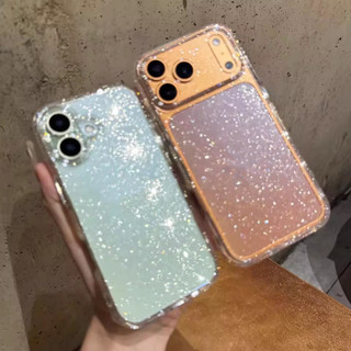 [JLK] Ốp điện thoại silicon mềm lấp lánh trong suốt sang trọng cho iPhone 17 Air 16 15 14 13 Pro Max Plus Vỏ màu trơn sáng bóng trong suốt