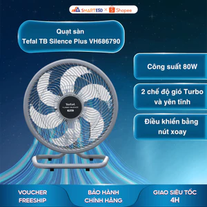 Quạt sàn Tefal TB Silence Plus VH686790 - 6 cánh quạt độc đáo - Bảo hành chính hãng 24 tháng
