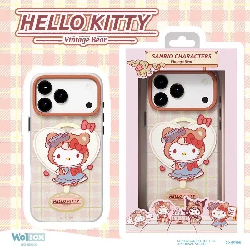 Sanrio iPhone 17Pro Melody Dễ Thương Retro Quế Chó Kẻ Sọc Bao Gồm Tất Cả Chống Sốc